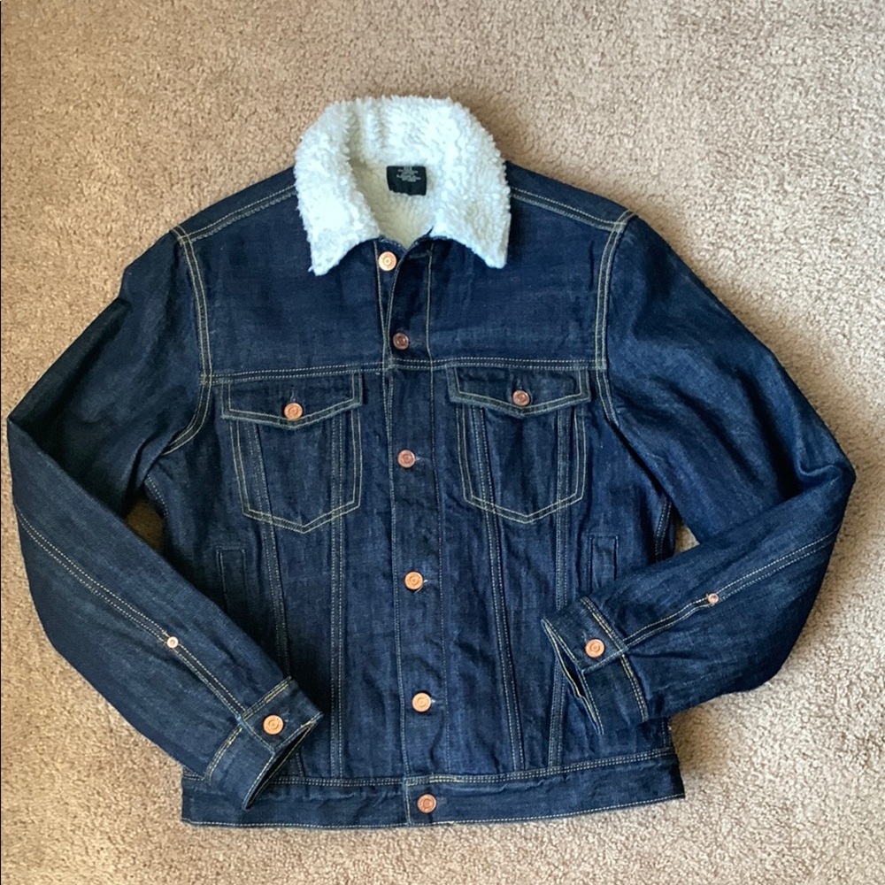 H&M Sherpa Lined Denim Jacket Men’s Sz Small